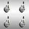 Service Caster 5 Inch 316SS Thermoplastic Rubber Swivel 1-1/4 Inch Stem Caster Set Brake SCC SCC-SS316EX20S514-TPRB-TLB-114-4 - alternate 1